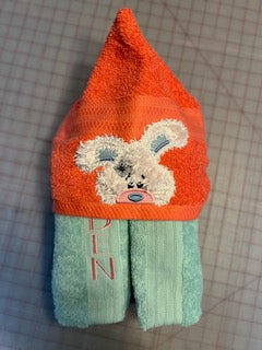 Tattered Bunny Hooded Towel