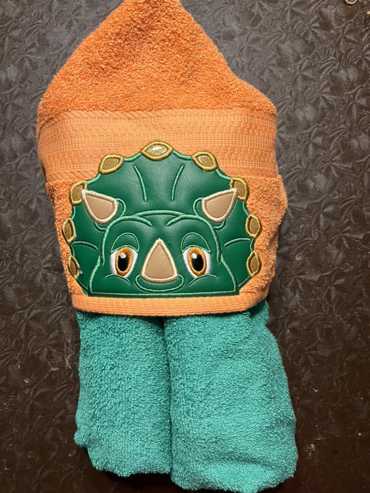 Triceratops Hooded Towel