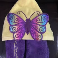 3D Butterfly Hooded Towel