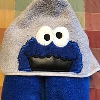 Blue Sweet Monster Hooded Towel