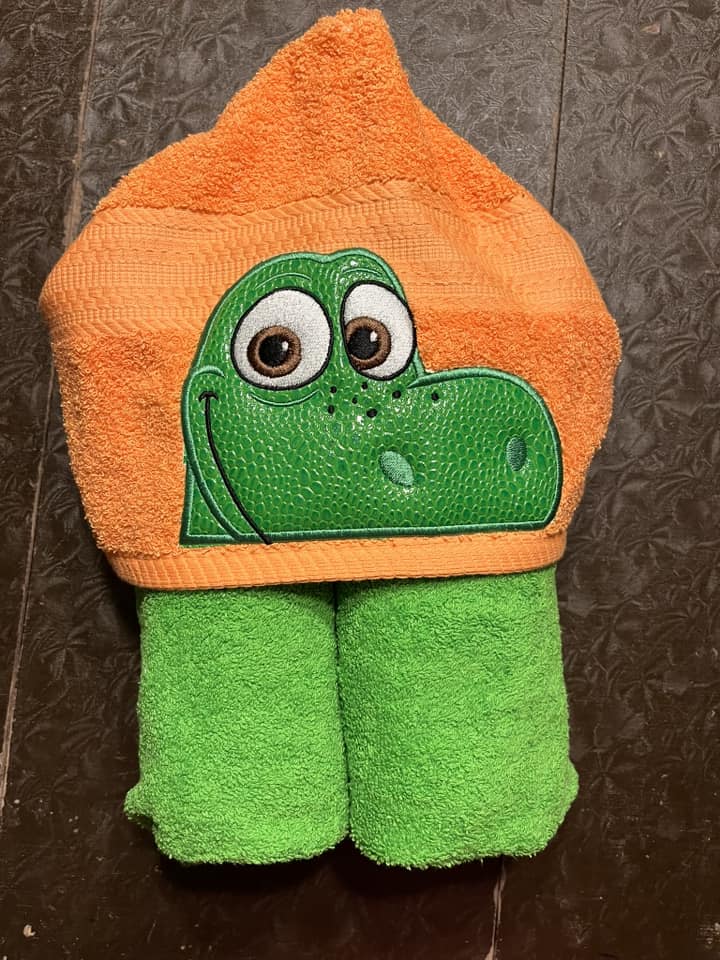 Friendly Dinosaur Hooded Towel