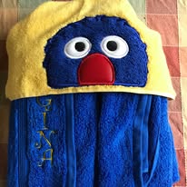 Friendly Blue Monster Hooded Towel
