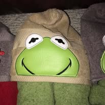 Green Frog Hooded Towel
