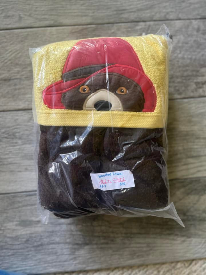 Red Hat Bear Hooded Towel