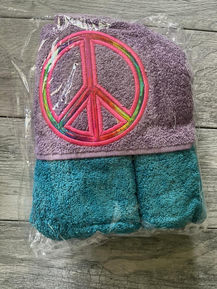 Peace Sign Hooded Towel