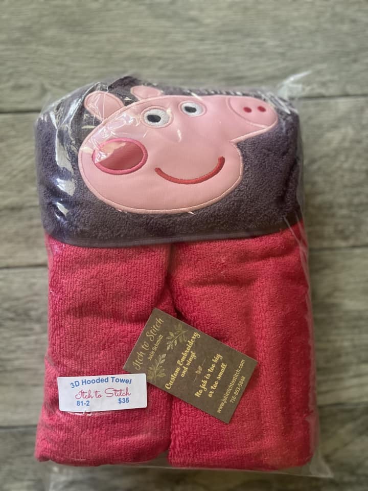 Cartoon Pig Hooded Towel
