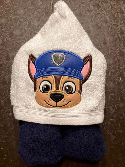 Police Pup Hooded Towel