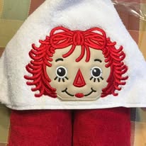 Raggedy Girl Hooded Towel